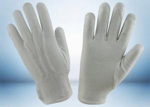 Buy cheap Single Elastic Line Mens White Cotton Gloves Breathable For Laboratory Workers product