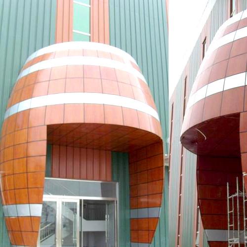 Quality Building Facade Covered By Aluminum Cladding Panels With Custom Designs for sale