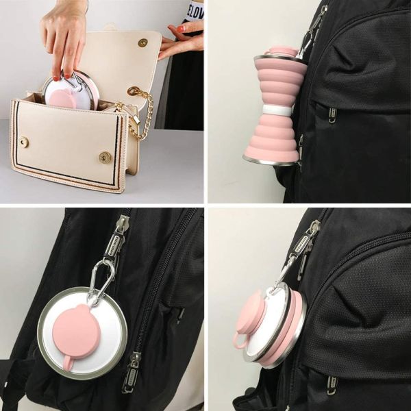 OEM Folding Silicone Collapsible Water Bottles Customized 500ml