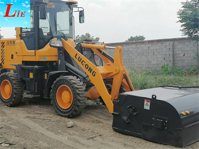 Chinese mini front wheel loader with snow sweeper attachments loader broom