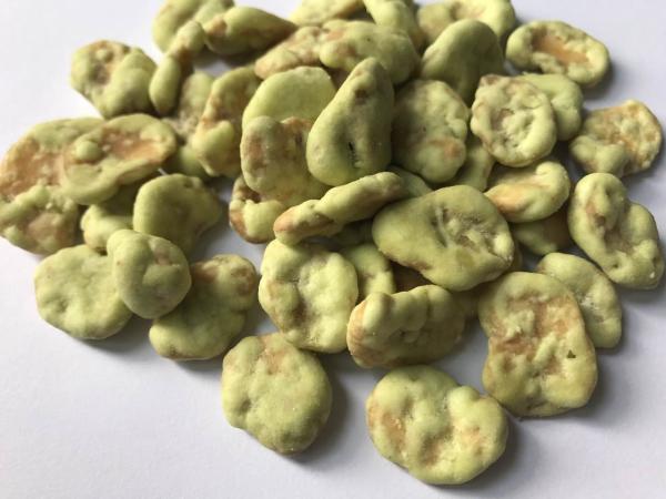 Quality Agricultural Fava Bean Snacks Spicy , Dry Roasted Fava Beans Wasabi Flavor for sale