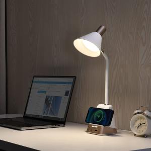 China Desk Lamp with USB Charging Port & Type C Outlet for Devices Charging Warm Lights Desk Table Lamps with Wireless Charger on sale