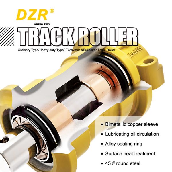 2000 Working Hours HRC53-57 50mn Bulldozer Track Roller For TAKEUCHI175 Undercarriage Parts