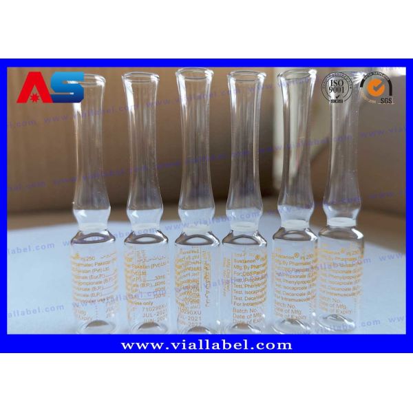 Printed 1ml Clear Medical Injection Glass Ampoule 10x60mm Neutral Borosilicate Material