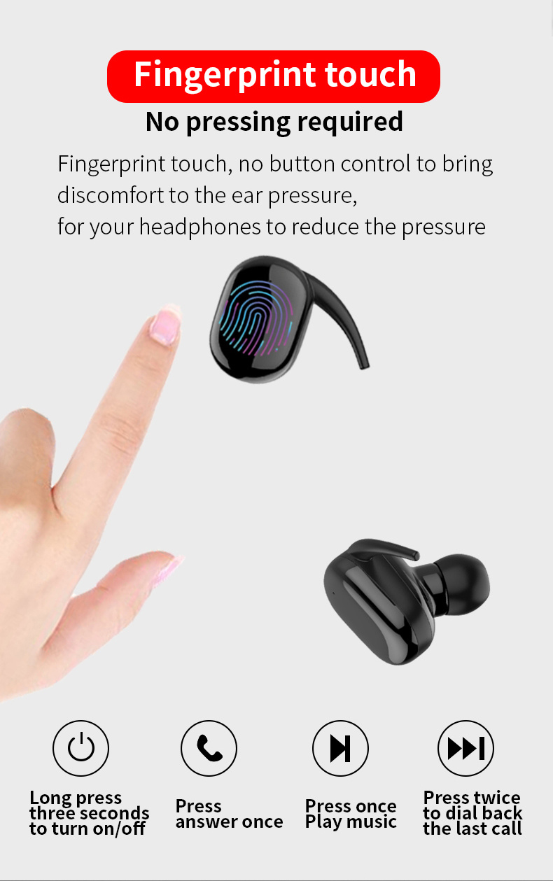 T2c Tws Bluetooth 5.0 Bluetooth in Ear Headphones Handsfree Earphones Headphone Sport Earbuds Headset for Phone with Mic
