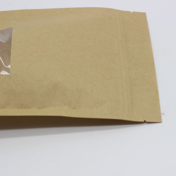 Doypack See Through Pouches 180 Microns Brown Paper Bags With Clear Window