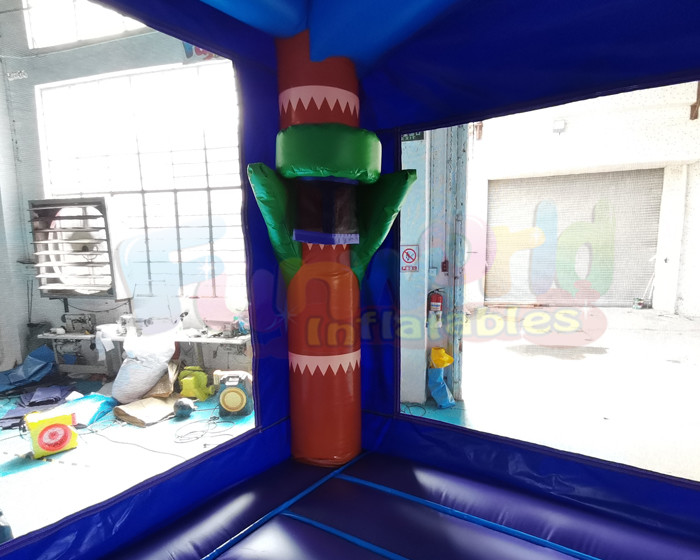 Palm Tree Jumping Inflatable Bouncer Slide With Triple Stitching