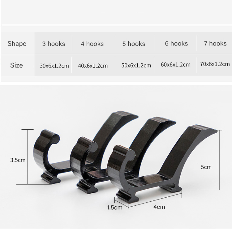 Customized Hook Quantity Solid Bamboo Wall Hanging Hooks for Living Room Organization