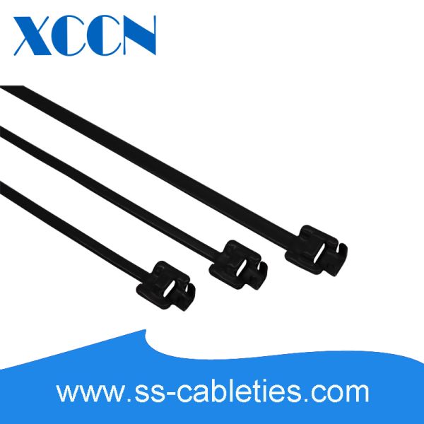 Coated Surface Plastic Coated Metal Cable Ties Long Durability Weather Resistant