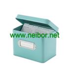 Custom Order Rectangular Shape Metal Recipe Card Tin box with card holder