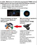 Weathering Resistant 433Mhz AUZONE Universal TPMS Sensors