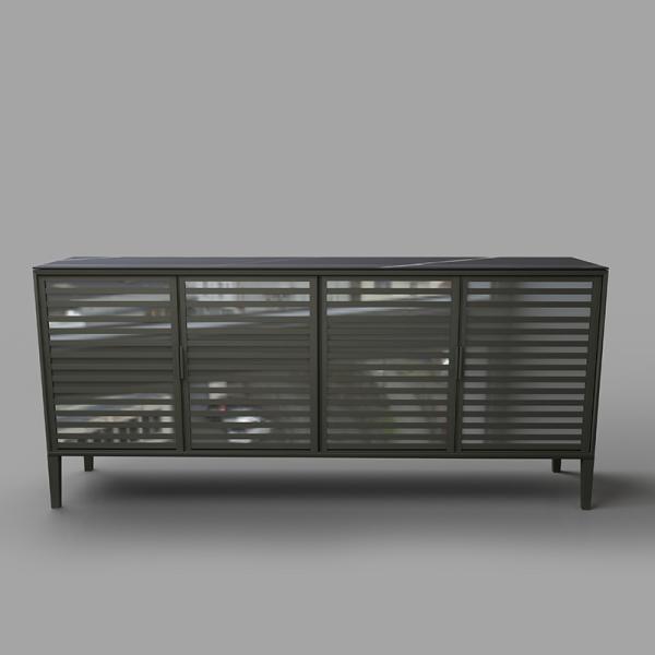 Quality Customized Glass Aluminum Frame Furniture Wine Side Cabinet for sale