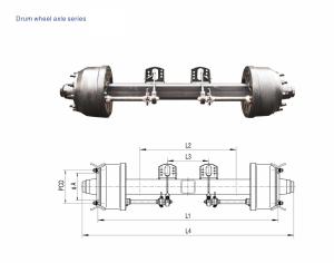 China Long Life Non Driving Axle Truck Spare Parts German Type Drum Wheel Axle on sale