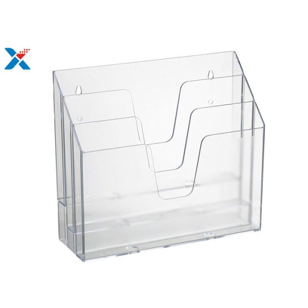 Desktop File Acrylic Desk Organizer For Pencil / Documents Storage