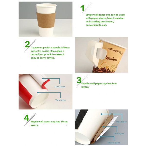 Wholesale Disposable Single Wall Paper Cup (2.5oz-24oz) Sizes with Custom Logo