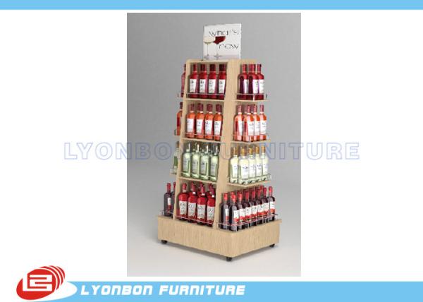 Quality Four sides movable wine display Maple HPL laminated MDF in good quality for sale