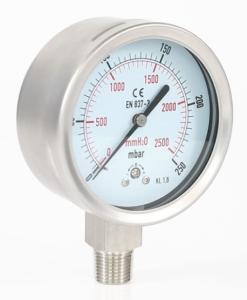 China Natural Gas Low Pressure Capsule Gauge Capsule Vacuum Gauge 0-5 Psi on sale