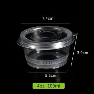 Small Clear White Black PP Cups With Lid Biodegradable