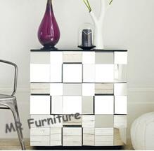 Quality Faceted Mirrored Bedroom Chest Table W50 * D35 * H60cm Size 40kg Weight for sale