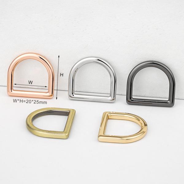 Quality Metal D-Ring for Handbag Bag Accessories 20mm 25mm 38mm Customized Shape Silver Rose Gold for sale