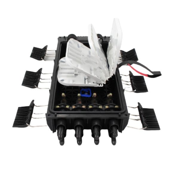 Black Fiber Splice Closure FTTH Horizontal Type Outdoor Splicing 96 Cores Optical Fiber Optic Splice Enclosure