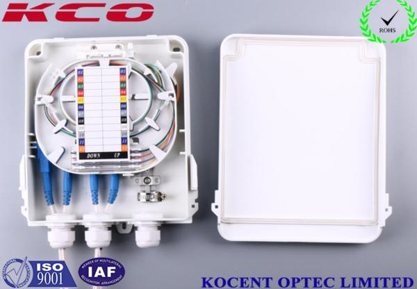 Quality KCO-FDB-8C Outdoor Waterproof 8 Cores Fiber Optic Splitter Box ABS + PC FTTH FTTB for sale