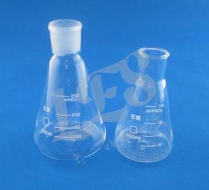 Buy cheap high quality customized quartz Erlenmeyer glass flask  ,quartz conical lab glass flask grinding mouth product