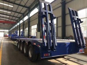 60T Low Bed Semi Trailer 17m 4 Axle Lowbed Semi Trailers