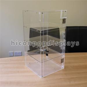 Lockable 4 - Layer Clear Acrylic Display Tower Desktop Waterproof Display Case