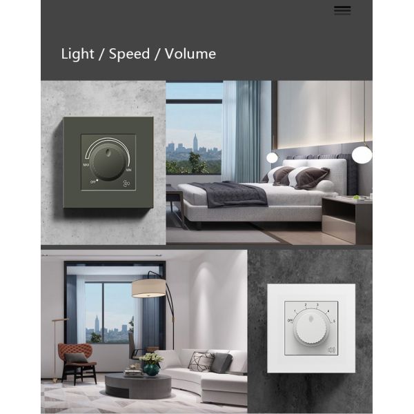 Full plastic Dimmer Knob Types 86x86mm Size Champagne Color