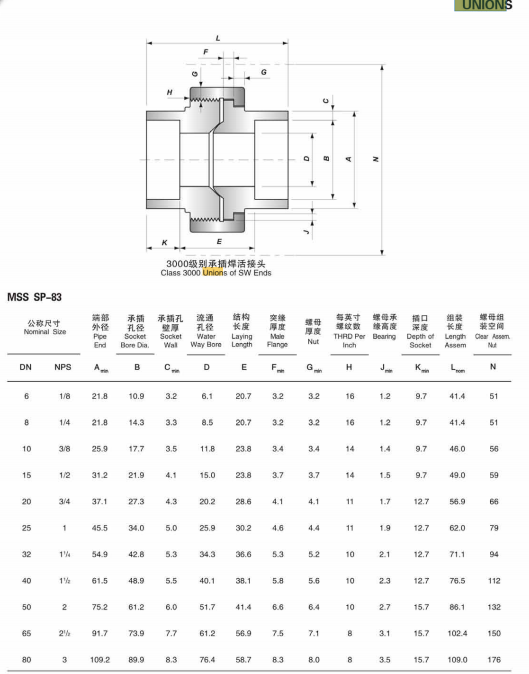 ISO Standard NXF Alloy B-2 UNN N10665 W.Nr. 2.4617 DN 6-80 Socket Welding Union SW Customized Support Pipe Fittings