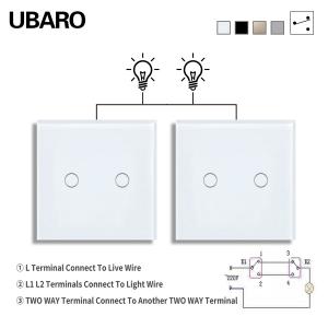 Buy cheap Single Live Wire Control Double Pole Timer Switch 2 Gang 2 Way Stair Switch Bed Switch product
