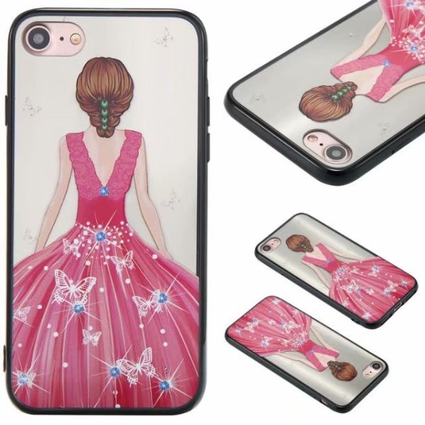 iPhone Leather Varnished Embossed Protective Case with Goddess