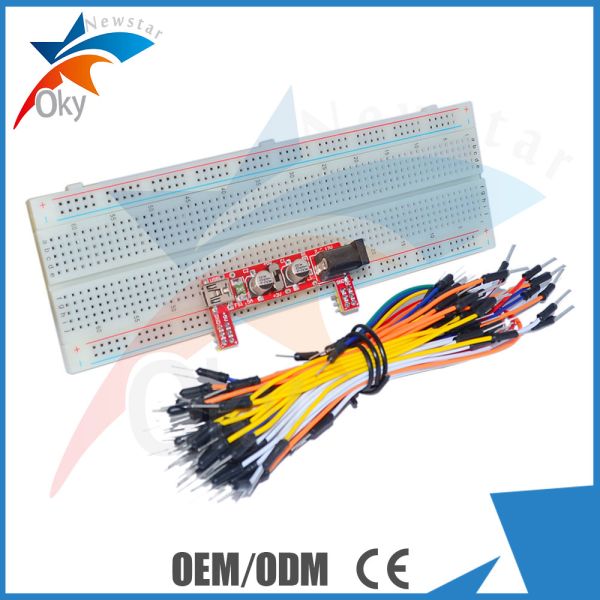 3.3V/5V Electronic Breadboard Power Module 830 Points Bread Board 65 Flexible Jumper Wires