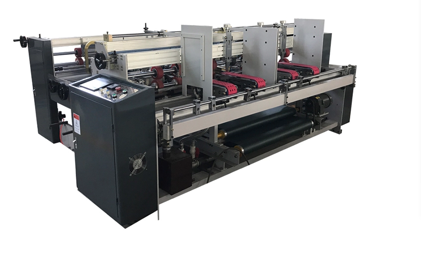 QHFG-D Double Pieces Twin Box Folder Gluer Machine / Color Carton Box Making Machine