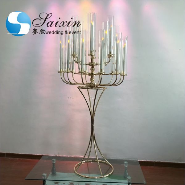 Wholesale wedding table decoration rectangle crystal centerpieces with light