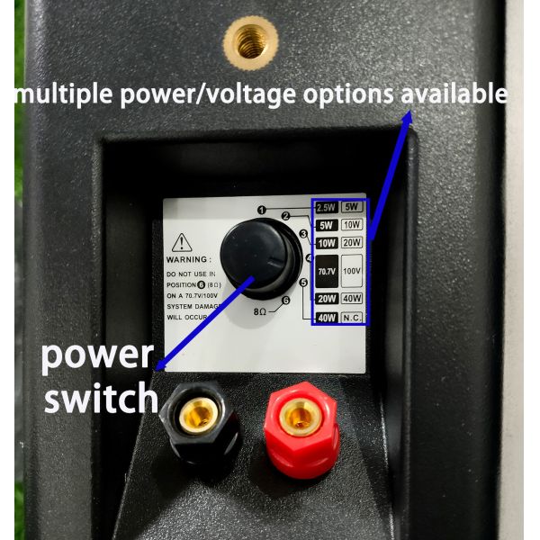 Two Way Wall Speaker 40/20/10/5w/8ohm Individual Tweeter and 6" Woofer Multiple Power Options Available
