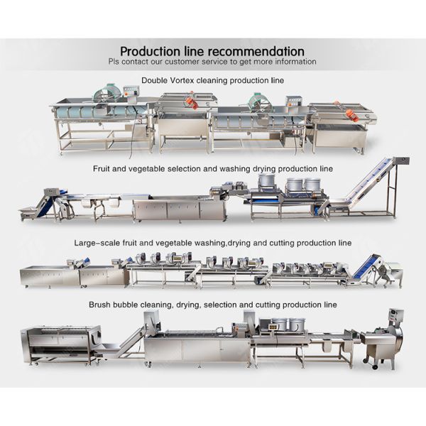 Multifunction Fruit And Vegetable Processing Line Parallel Brush Machine