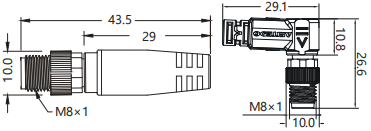 IP67 M8 Connector Harness Double End Precast Wire Harness Male Straight / Bend 3P PVC 10m -25- 85C For Industrial