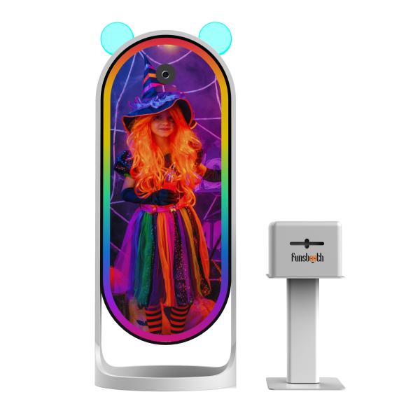 Quality RGB LED Interactive Mirror Touch Screen Photo Booth Event 360 Photo Booth With Instant Print for sale