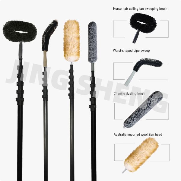 26ftCarbon Fiber Telescopic Pole for Cleaning Fans, Cobwebs, Industrial Dusting Poles for High Ceilings, OEM