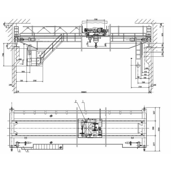 ODM Heavy Duty Electric Double Girder Overhead Crane LH Model JB / T3695 - 2008