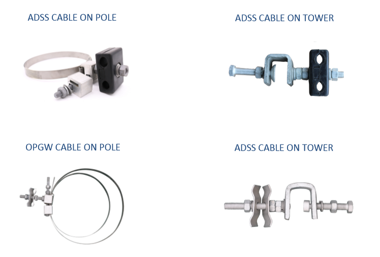 ADSS / OPGW Fitting Down Lead Clamp For Tower