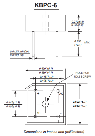 6A 600V Bridge Rectifier Diode KBPC 606 KBPC 602 KBPC804 KBPC802 Bridge Rectifier