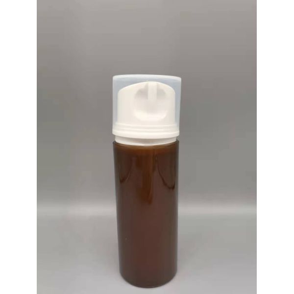 Empty Amber Plastic Cosmetic Packaging PP Airless Bottle 100ml With Pump