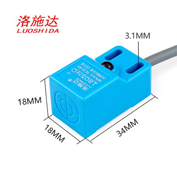 3 Wire Q18 DC Rectangular Inductive Proximity Sensor Plastic Tube Replace SN04