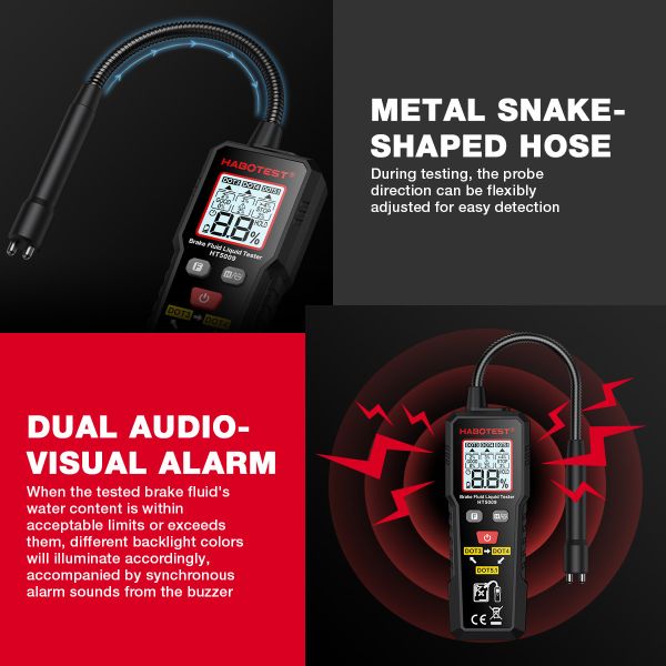 HT5009 Brake Fluid Liquid Tester Brake Oil Detecting Pen high-precision Automobile Brake Fluid Content Detector