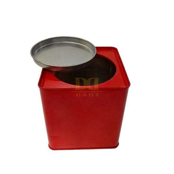 DADI Heavy Duty Red Tea Tin Box Commercial Grade Metal Packaging Tea Can