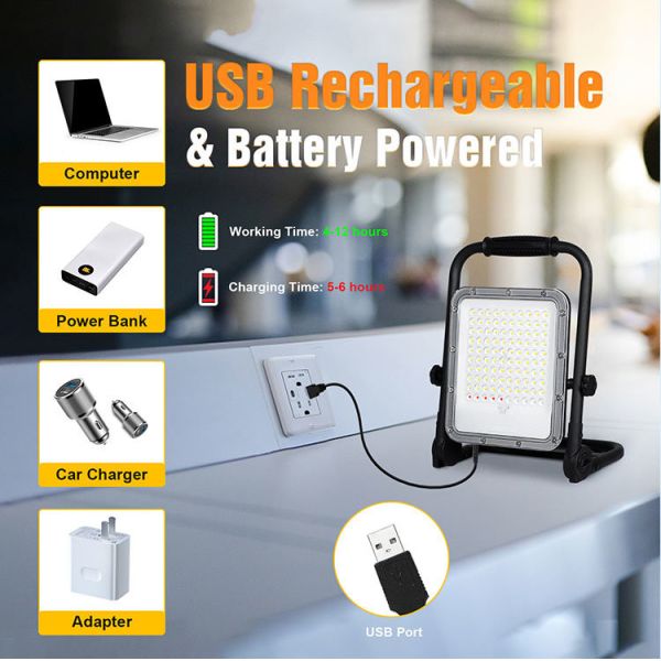 12v Ip65 Rechargeable Led Work Light Outdoor USB Emergency Lamp Camping Foldable