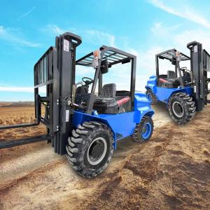 Buy cheap 12-28km/h Four Wheel Off-Road Fork Lift All Terrian Forklift 4.5 Ton 4x4 Forklift Truck product